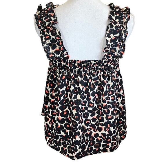 Who What Wear Ruffle Sleeve Leopard Print Tank Blouse Small - Picture 3 of 4